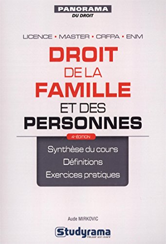 Stock image for Droit de la famille et des personnes for sale by Ammareal