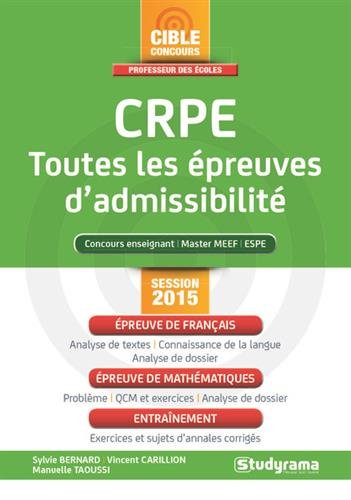Stock image for Crpe Toutes les preuves d'Admissibilite Deuxime dition for sale by Ammareal