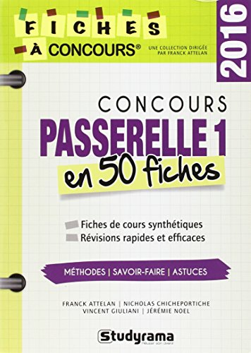 Beispielbild fr Concours passerelle 1 en 50 fiches 2016 zum Verkauf von Ammareal