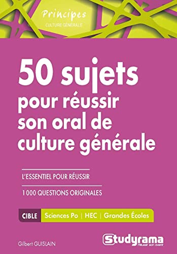 Beispielbild fr 50 sujets pour russir son oral de culture gnrale zum Verkauf von Ammareal