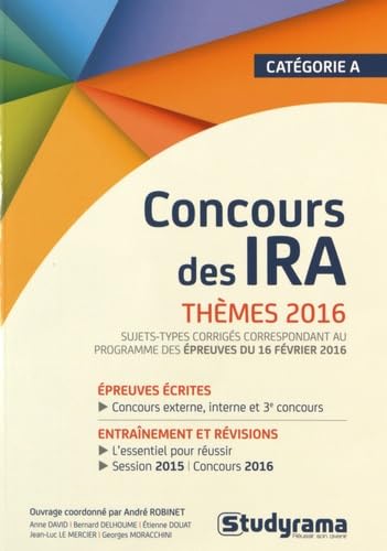 Beispielbild fr Concours des IRA : Thmes 2016 zum Verkauf von Ammareal