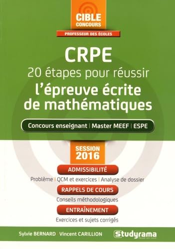 Stock image for CRPE 20 tapes pour russir l'preuve de mathmatiques : Session 2016 for sale by Ammareal