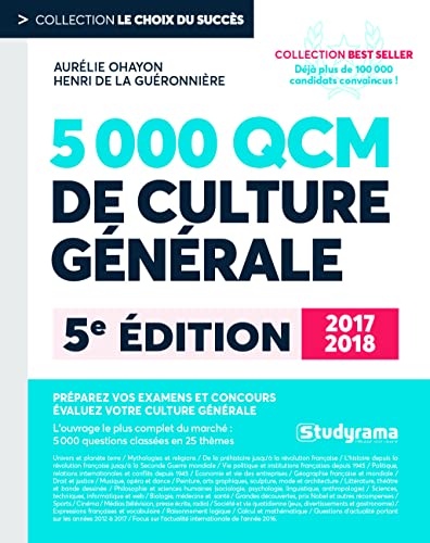 Beispielbild fr 5000 questions et QCM de culture gnrale 2017 2018 zum Verkauf von medimops