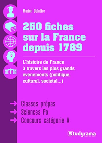 9782759035588: 250 fiches sur la France depuis 1789: L'histoire de France  travers les plus grands vnements (politique,culturel)