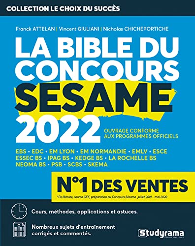 Beispielbild fr LA BIBLE DU CONCOURS SESAME 2022 zum Verkauf von Ammareal