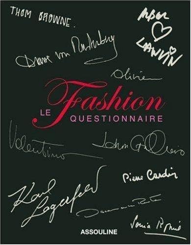 Beispielbild fr Fashion Questionnaire zum Verkauf von -OnTimeBooks-