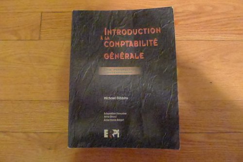 Stock image for Introduction a la Comptabilite Generale : Une Perspective Contemporaine for sale by Better World Books