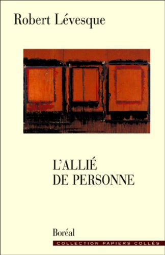 Beispielbild fr L'alli de personne : portraits, lectures, aparts zum Verkauf von Les mots en page