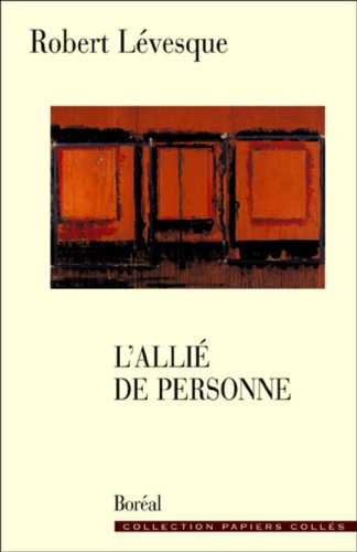 Stock image for L'alli de personne : portraits, lectures, aparts for sale by Les mots en page