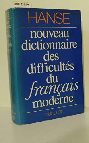 Beispielbild fr Nouveau dictionnaire des difficulte s du franc ais moderne (French Edition) zum Verkauf von ThriftBooks-Dallas