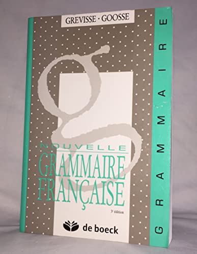 9782801110980: Nouvelle grammaire franaise