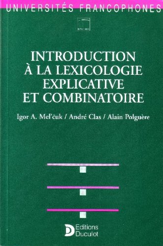 Imagen de archivo de Introduction  la lexicologie explicative et combinatoire a la venta por medimops