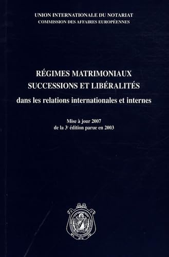 Stock image for Rgimes matrimoniaux, successions et libralits dans les relations internationales et internes (1Cdrom) for sale by Revaluation Books