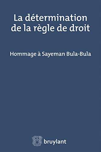 Beispielbild fr La d termination de la r gle de droit: Hommage  Sayeman Bula-Bula zum Verkauf von WorldofBooks
