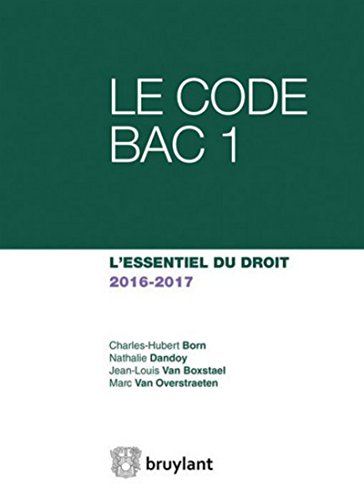 Stock image for Le Code bac 1 - L'essentiel du droit - 2016-2017; 2me Ed. Collectif for sale by BIBLIO-NET