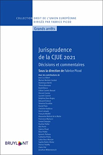 9782802771722: Jurisprudence de la CJUE 2021 - Dcisions et commentaires