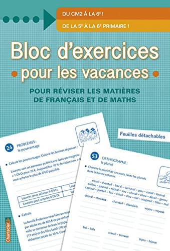 Stock image for Bloc d'exercices pour les vacances - De la 5e  la 6e primaire for sale by Ammareal