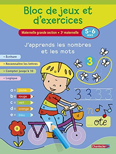 Beispielbild fr Bloc De Jeux Et D'exercices, Maternelle Grande Section, 3e Maternelle, 5-6 Ans : J'apprends Les Nomb zum Verkauf von RECYCLIVRE