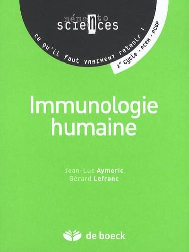 Beispielbild fr Immunologie humaine zum Verkauf von Ammareal
