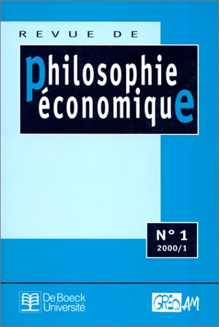 9782804133955: Philosophie conomique 2000/1 - N.1