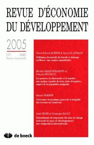 Stock image for Revue d'Economie du Developpement 2005/1 for sale by Librairie Th  la page