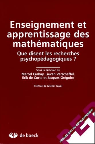 Imagen de archivo de Enseignement et apprentissage des mathmatiques: Que disent les recherches psychopdagogiques ? a la venta por Ammareal