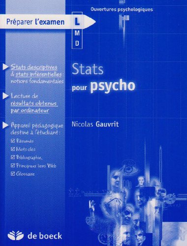 Beispielbild fr Stats pour psycho: Exercices et corrigs (2006) zum Verkauf von LeLivreVert