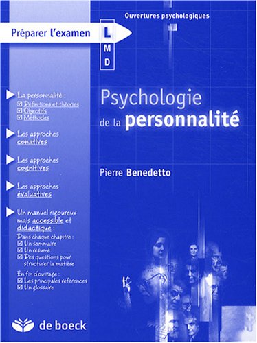 9782804156824: Psychologie de la personnalit (Prparer l'examen)