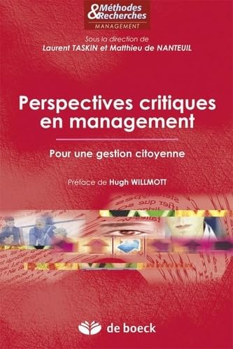 Beispielbild fr Perspectives Critiques En Management : Pour Une Gestion Citoyenne zum Verkauf von RECYCLIVRE