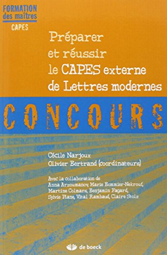 Beispielbild fr Prparer et Russir le Capes de Lettres Modernes zum Verkauf von medimops
