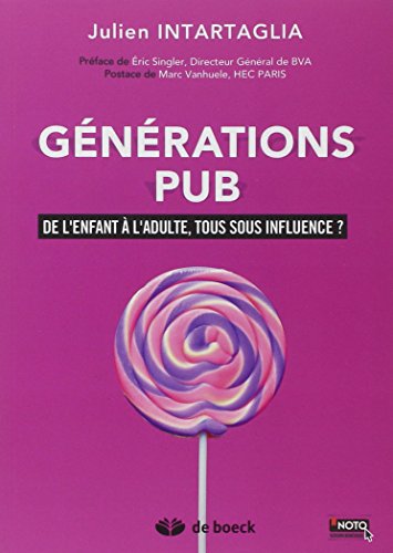 Beispielbild fr Gnrations pub : De l'enfant  l'adulte, tous sous influence ? zum Verkauf von Ammareal