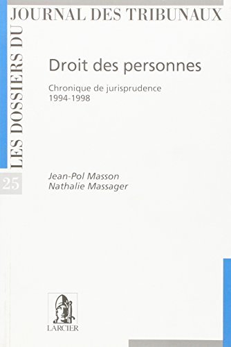 Stock image for Droit des personnes.: Chronique de jurisprudence Masson, Jean-Pol for sale by BIBLIO-NET