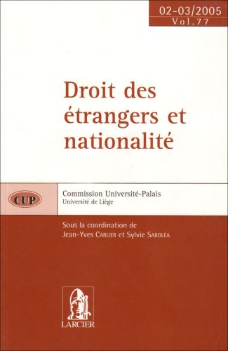 Beispielbild fr Droit des  trangers et nationalit zum Verkauf von Le Monde de Kamlia