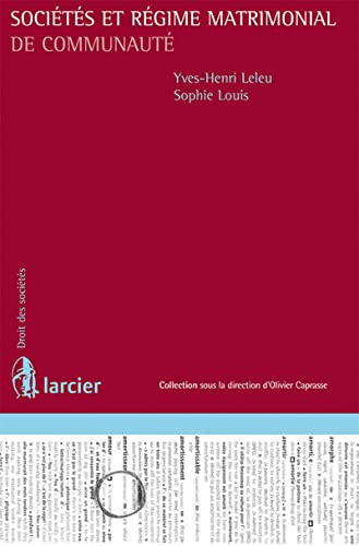 Stock image for Socits et rgime matrimonial de communaut for sale by GF Books, Inc.