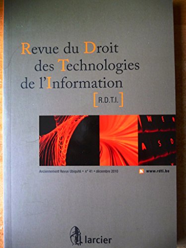 Beispielbild fr Revue droit techn. De l'info 2010/4 n 41 zum Verkauf von medimops