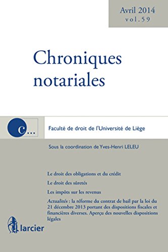 9782804468071: Chroniques notariales volume 59 - avril 2014