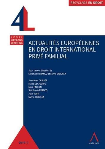 Beispielbild fr Actualits europennes en droit international priv familial zum Verkauf von Gallix