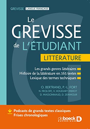 Beispielbild fr Grevisse : le Grevisse de l'tudiant : littrature - histoire littraire en 175 textes zum Verkauf von LiLi - La Libert des Livres