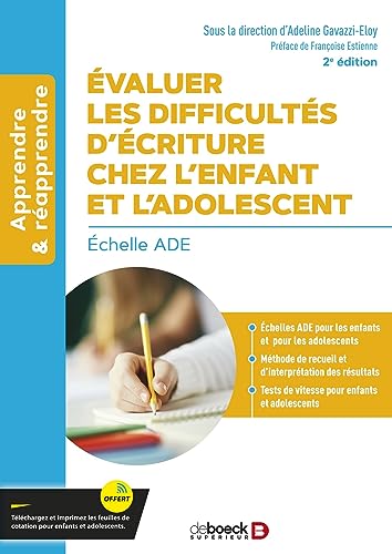 Beispielbild fr valuer les difficults d?criture chez l?enfant et l'adolescent: chelle ADE zum Verkauf von Books Unplugged