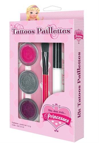 9782809653632: Une, deux, trois princesses - Tattoos Paillettes (P.BAC ABANDON)