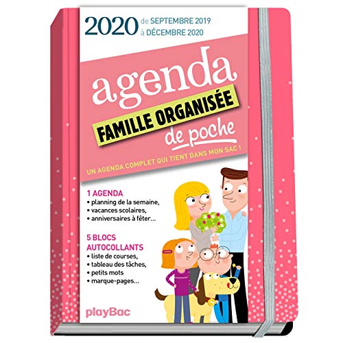 9782809665826: Agenda de poche de la famille organise 2020 - Rose (de sept 2019  dcembre 2020): S'organiser n'a jamais t aussi simple !