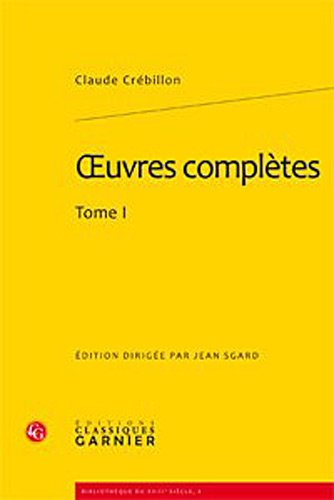 Beispielbild fr Oeuvres Completes. Tome I (Bibliotheque Du Xviiie Siecle) (French Edition) zum Verkauf von Gallix