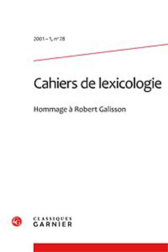 Stock image for Cahiers de lexicologie (2001) (2001 - 1, n 78) for sale by Gallix