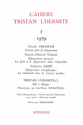 Beispielbild fr cahiers Tristan L'Hermite N.1 zum Verkauf von Chapitre.com : livres et presse ancienne