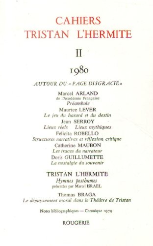 Beispielbild fr CAHIERS TRISTAN L'HERMITE N.2 zum Verkauf von Chapitre.com : livres et presse ancienne