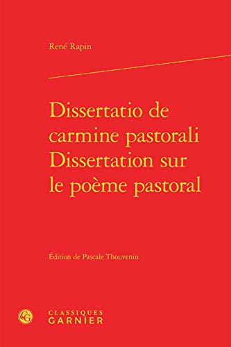 Beispielbild fr Dissertatio de carmine pastorali / Dissertation sur le pome pastoral zum Verkauf von Gallix