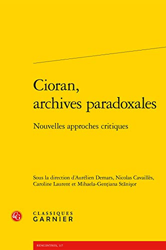 Stock image for Cioran archives paradoxales for sale by ISD LLC
