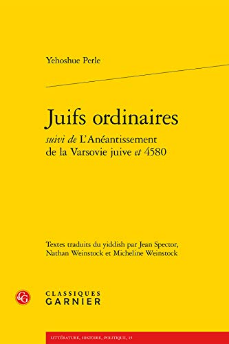 9782812435256: Juifs ordinaires: Suivi de L'anantissement de la Varsovie juive