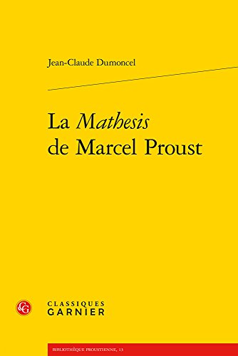 Beispielbild fr Mathesis de Marcel Proust zum Verkauf von ISD LLC