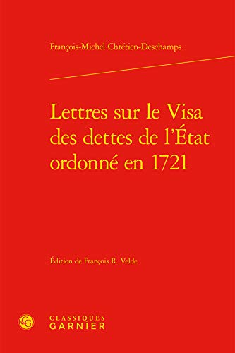 9782812450389: Lettres sur le Visa des dettes de l'tat ordonn en 1721 (crits sur l'conomie, 5) (French Edition)